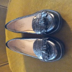 💋NWOT Talbot's Black Crocodile Embossed Loafers
